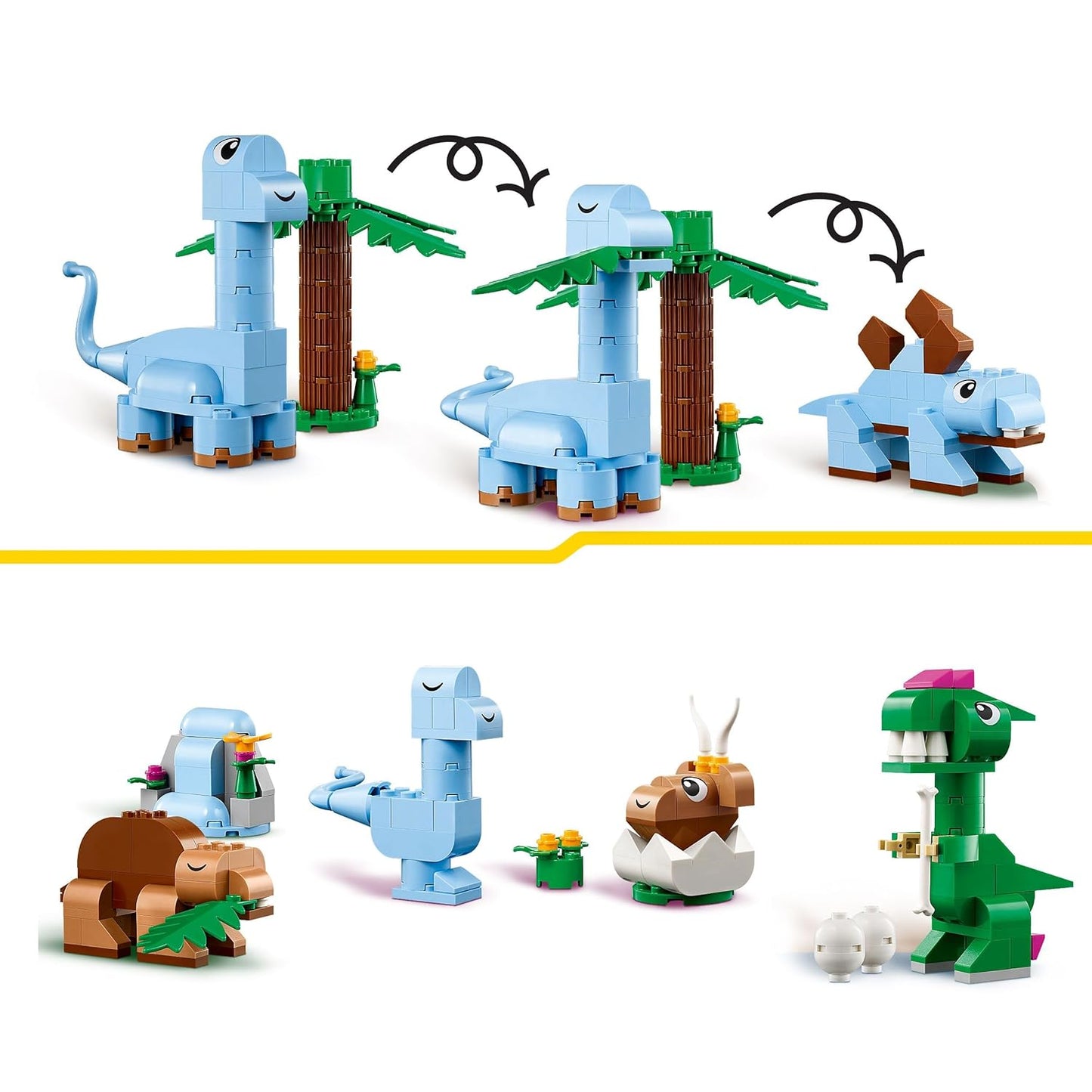 LEGO Classic Creative Dinosaurs, Imaginative Toy Models 11041 Building Blocks Toys for 5+ Gift for Boys and Girls