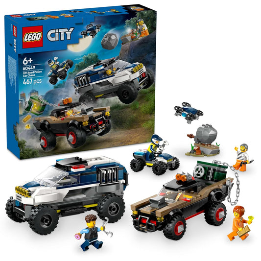 LEGO City Off-Road Police Car Chase Set 60449 Building Blocks Toys for 6+ Gift for Boys and Girls