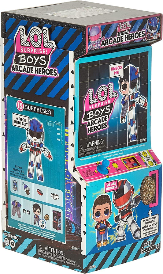 LOL Surprise Boys Arcade Heroes Action Figure Doll with 15 Surprises and accessories


