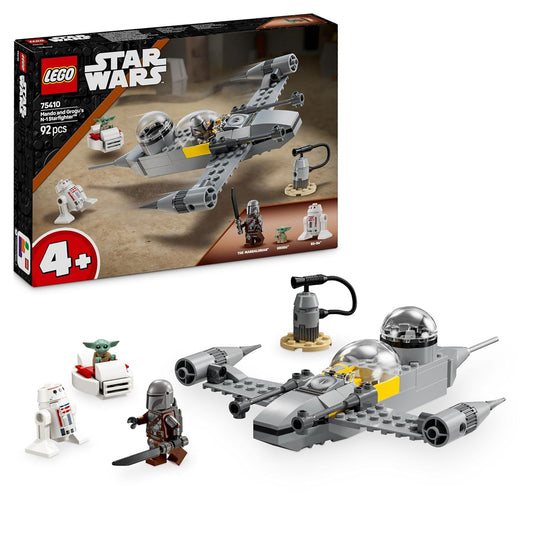 LEGO Star Wars Mando & Grogu’s N-1 Starfighter 75410 building toy showcasing detailed construction and vibrant play features for kids 4+