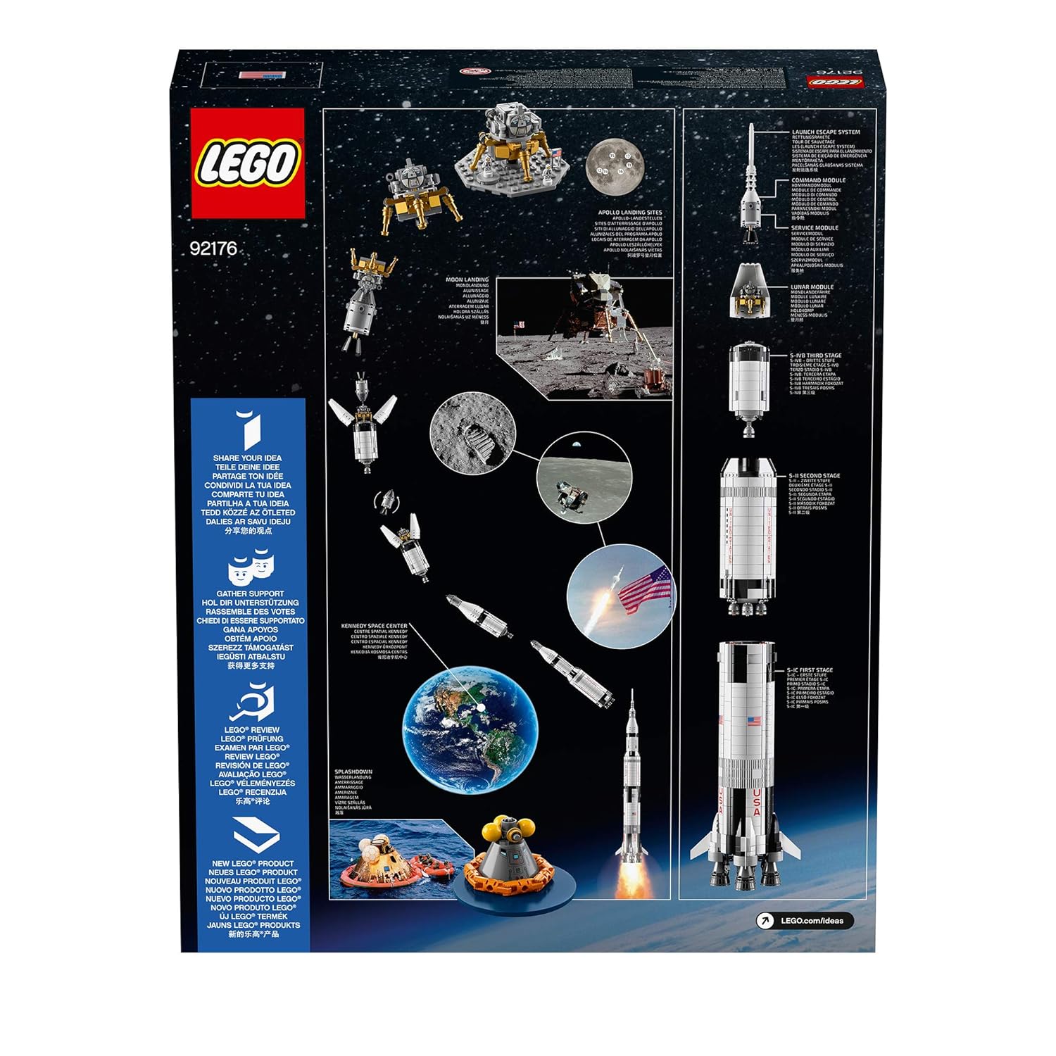 LEGO 92176 Ideas NASA Apollo Saturn V – Box Damage, 1,969 Pieces