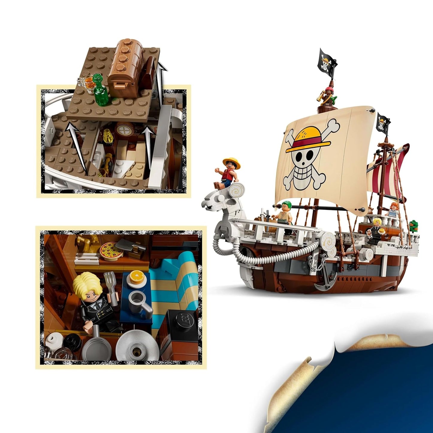 LEGO One Piece The Going Merry Pirate Ship 75639 – Building Toy Set for Kids 10+ 1376 piece Netflix series set