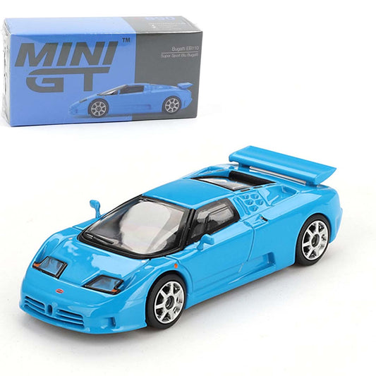 Mini GT 1/64 Bugatti EB110 Super Sport Blu Bugatti LHD Diecast Scale Model Car