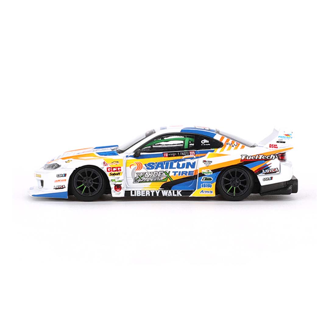 Mini GT 1:64 Nissan LB-Super Silhouette S15 Silvia #555 – 2023 Formula Drift Japan (RHD)