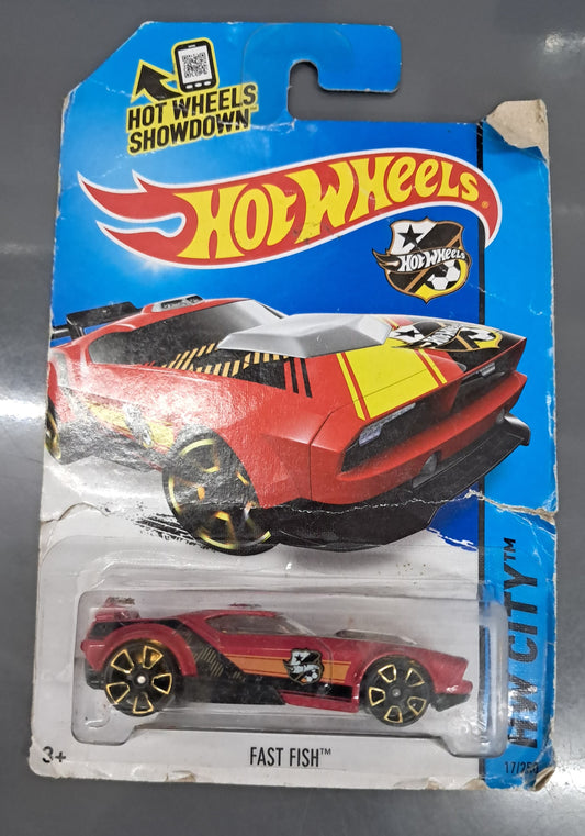 Hot Wheels 2014 Hw City Germany World Cup Soccer Fast Fish - ( Card Damage )