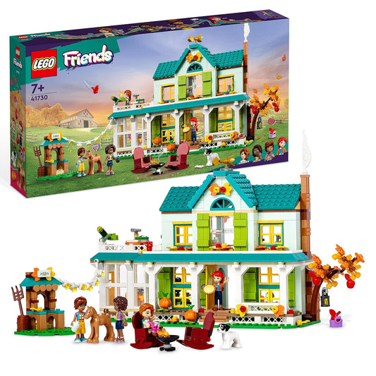 LEGO 41730 Friends Autumn's House building set with 853 pieces, showcasing a detailed house design