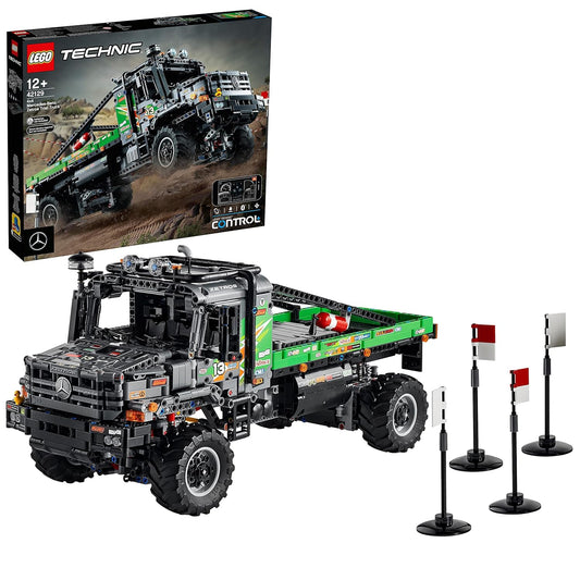 LEGO Technic 4x4 Mercedes-Benz Zetros Trial Truck (42129) in multicolor with realistic features, ideal for advanced builders and truck enthusiasts.
