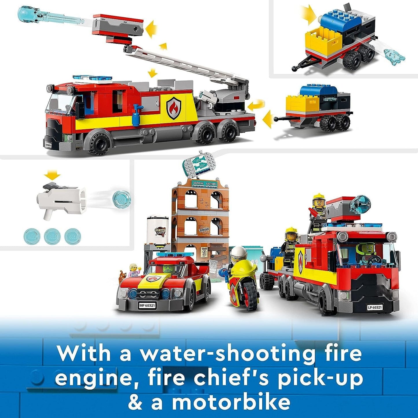 LEGO 60321 City Fire Brigade Building Kit (766 Pieces)