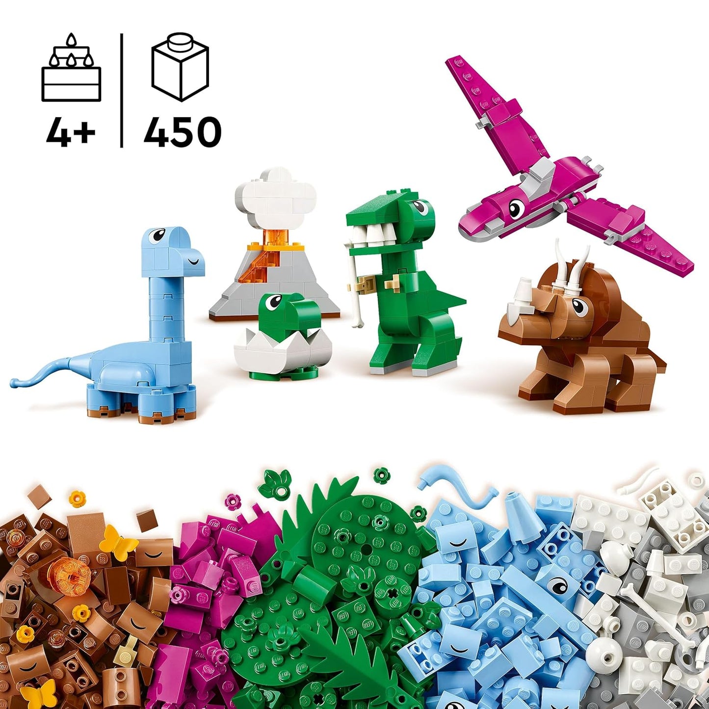 LEGO Classic Creative Dinosaurs, Imaginative Toy Models 11041 Building Blocks Toys for 5+ Gift for Boys and Girls