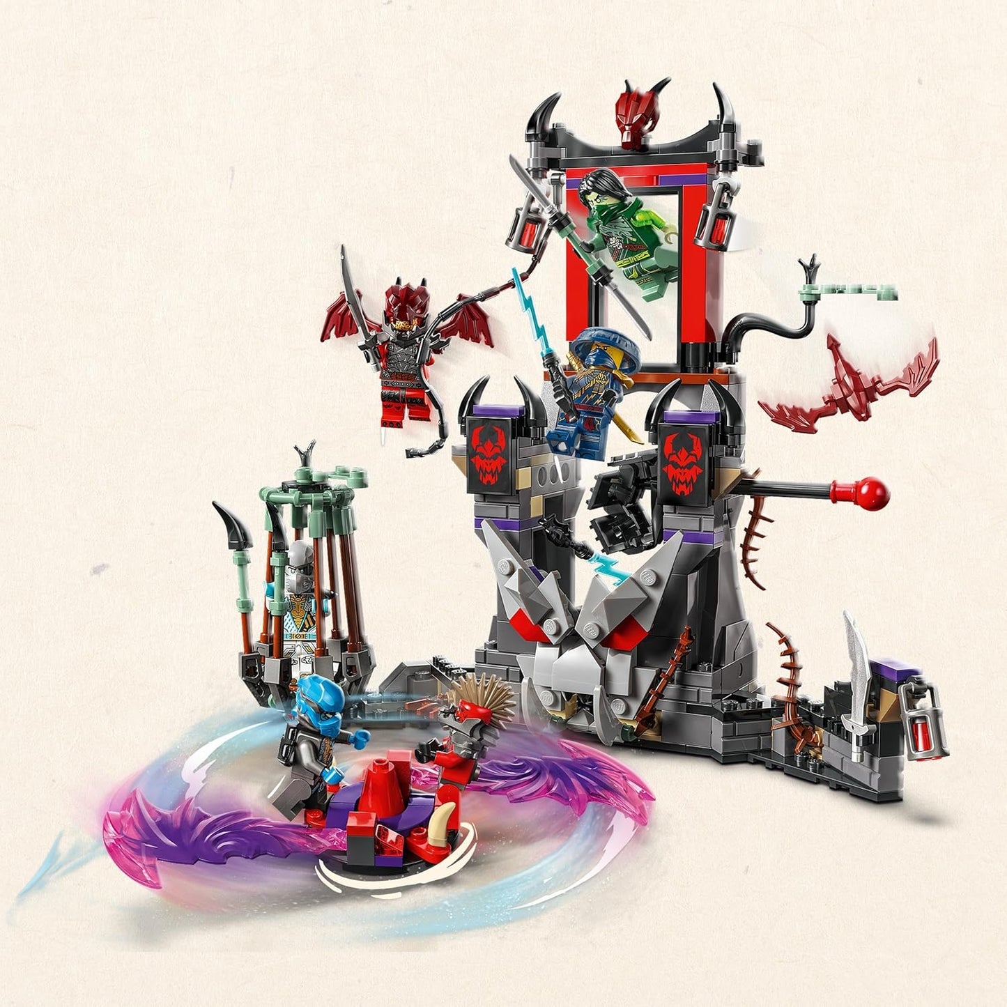 LEGO NINJAGO Dragonian Storm Village Battle Arena Playset, Building Kit for Kids with 6 Minifigures and a Spinner Toy, Birthday Gift Idea for Boys and Girls Aged 7 Years Old and Over 71841