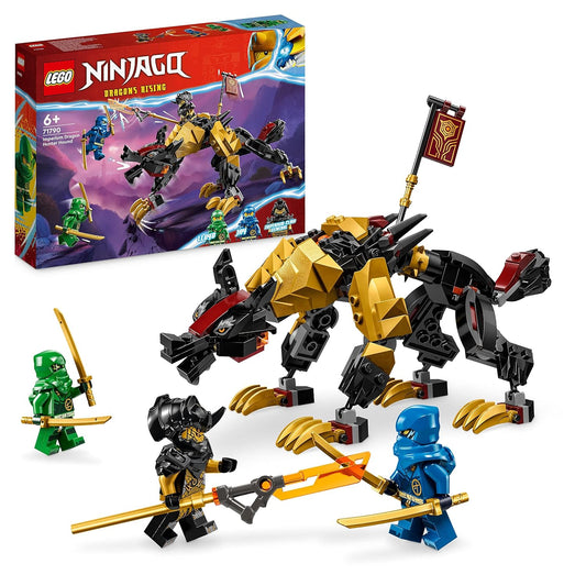 LEGO NINJAGO Imperium Dragon Hunter Hound 71790 building set with 198 pieces, featuring a dragon hunter hound for action-packed play.


