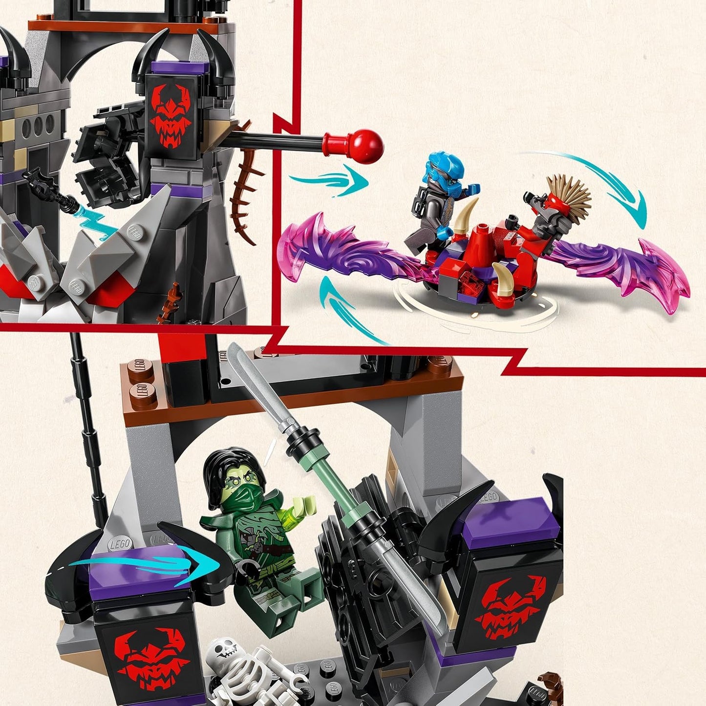 LEGO NINJAGO Dragonian Storm Village Battle Arena Playset, Building Kit for Kids with 6 Minifigures and a Spinner Toy, Birthday Gift Idea for Boys and Girls Aged 7 Years Old and Over 71841