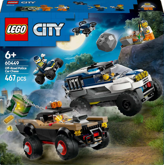 LEGO City Off-Road Police Car Chase Set 60449 Building Blocks Toys for 6+ Gift for Boys and Girls