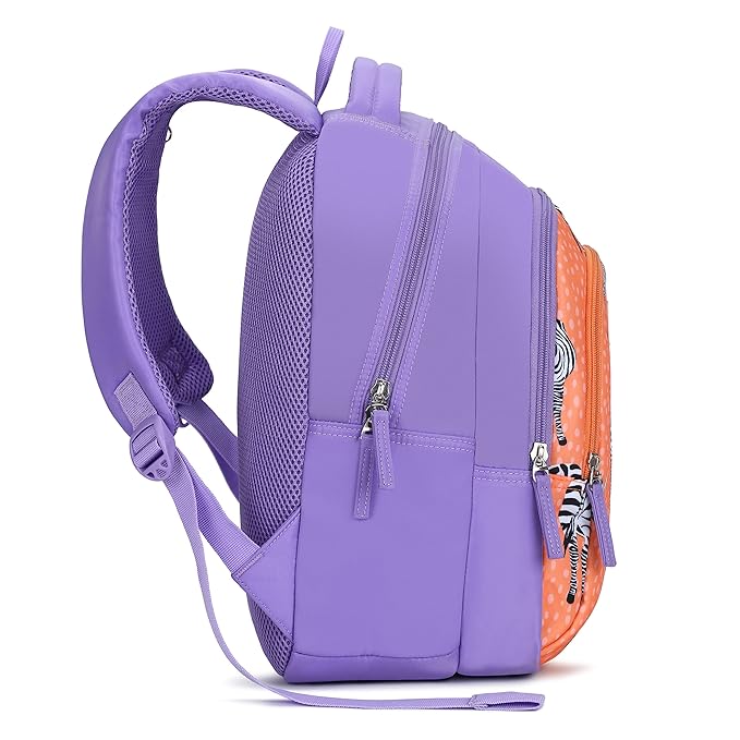 Genie Valerie 15-Inch Kids Backpack – Cute, Colorful, Lightweight & Water-Resistant with Happy Pouch