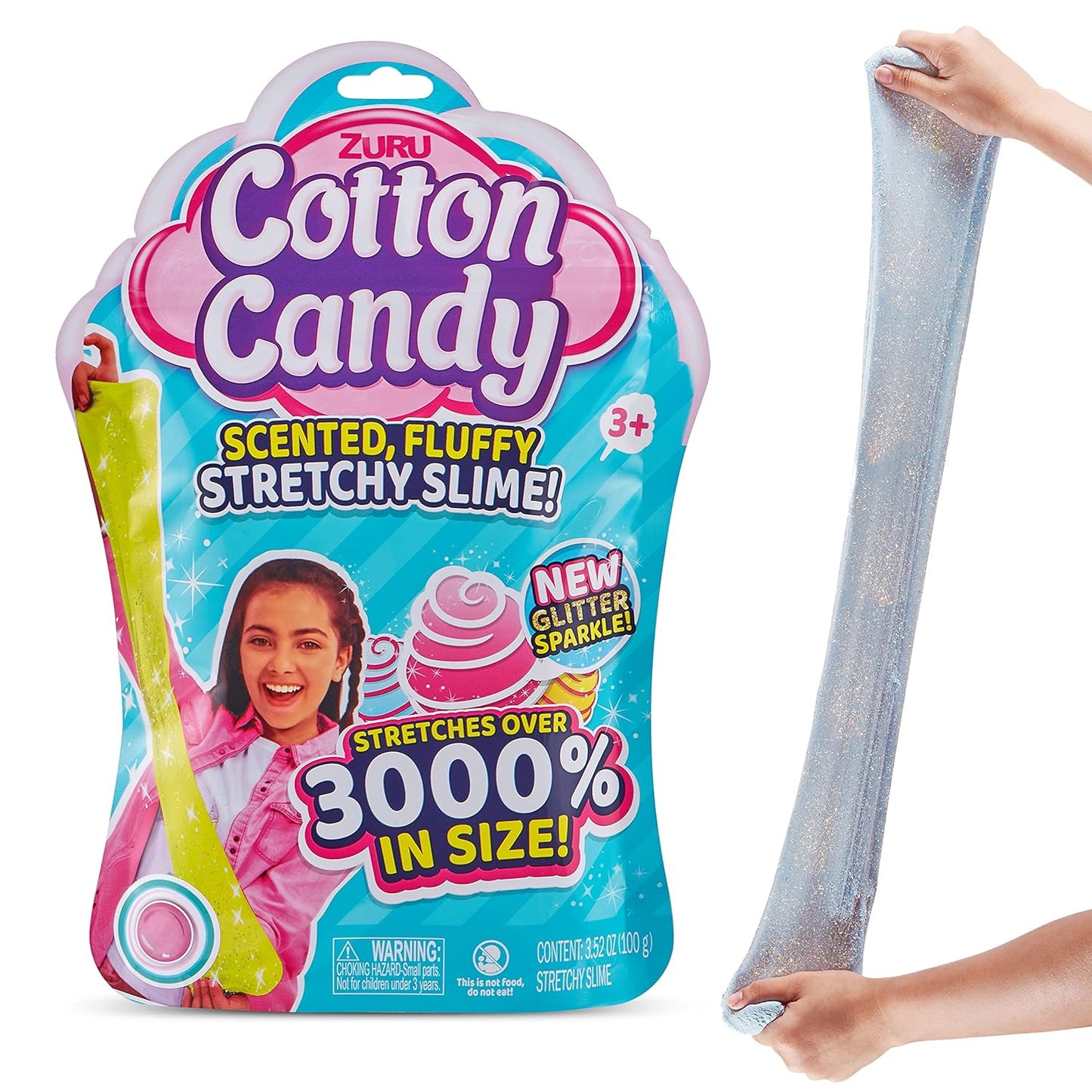 ZURU Oosh Bubble Gum Scented Fluffy, Soft and Stretchy Slime, Non-Stick Cotton Candy Slime for Kids - Assorted