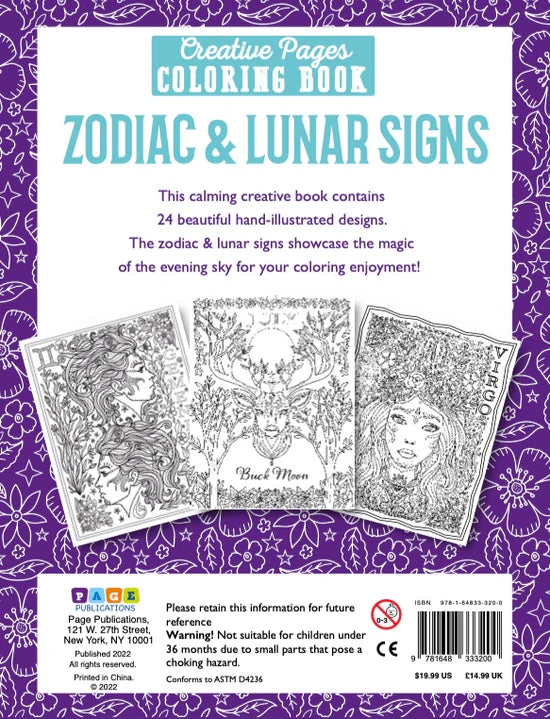 Creative Pages Coloring Book Zodiac & Lunar Signs