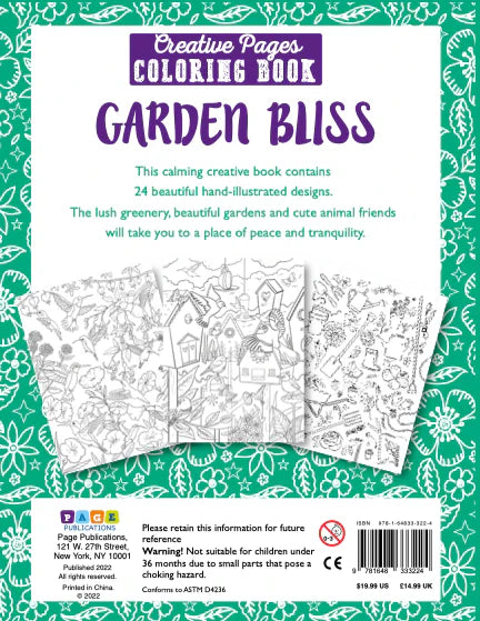 Creative Pages Coloring Book Garden Bliss