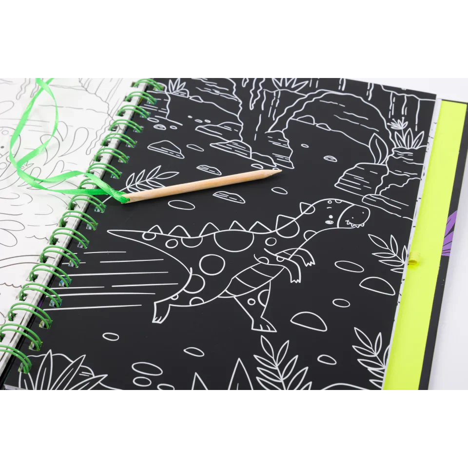 Neon Scratch Art Amazing Dinosaurs
