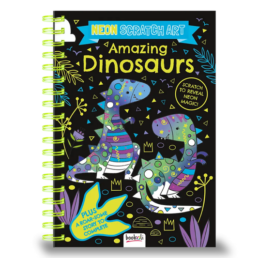 Neon Scratch Art Amazing Dinosaurs
