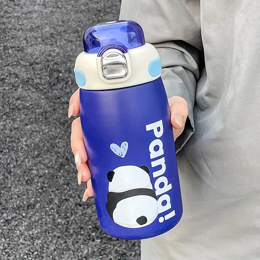 Hey Panda Water Bottle With Straw 650 ML (Blue)