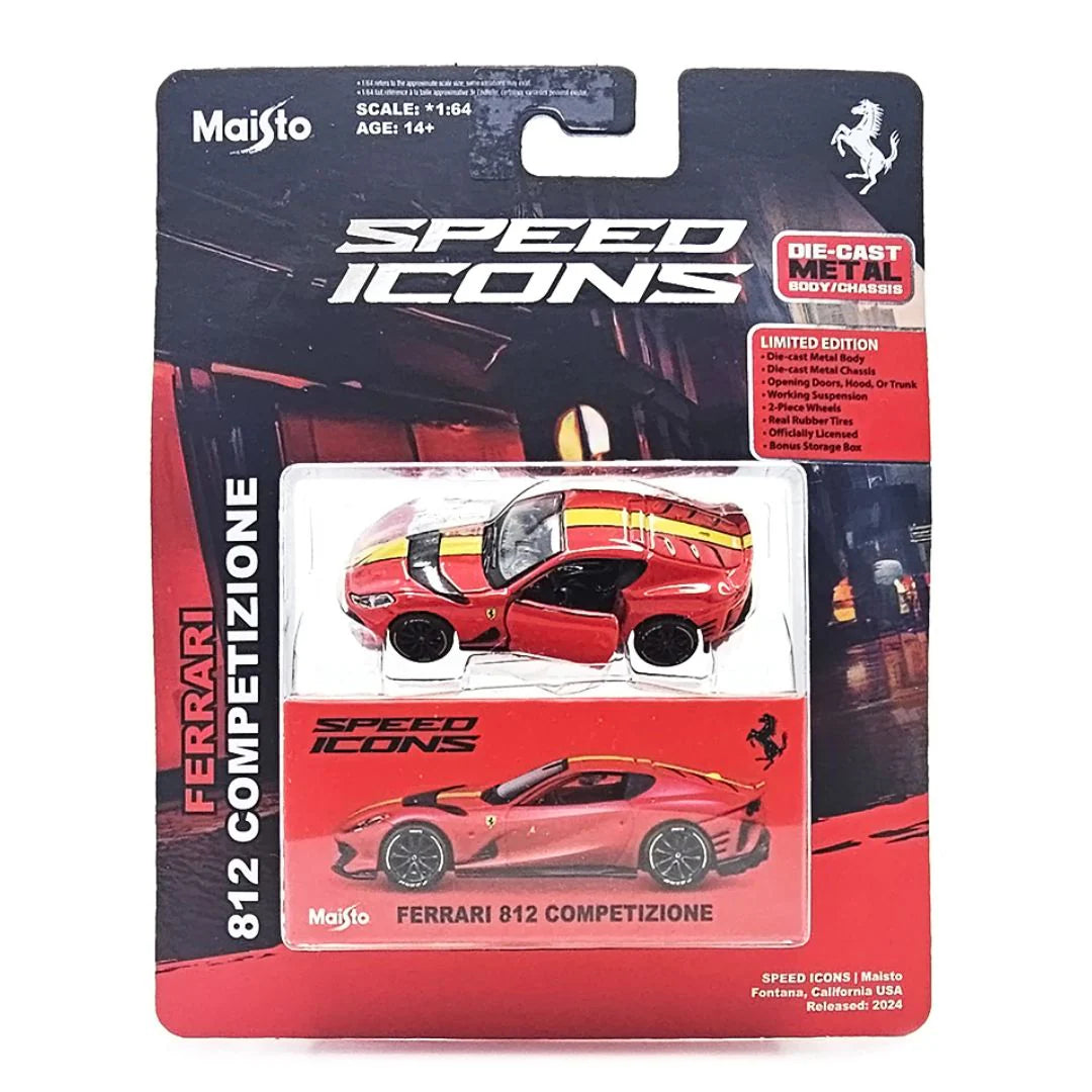 Red Speed Icons: Ferrari 812 Competizione 1:64 Scale Die-Cast Car By Maisto