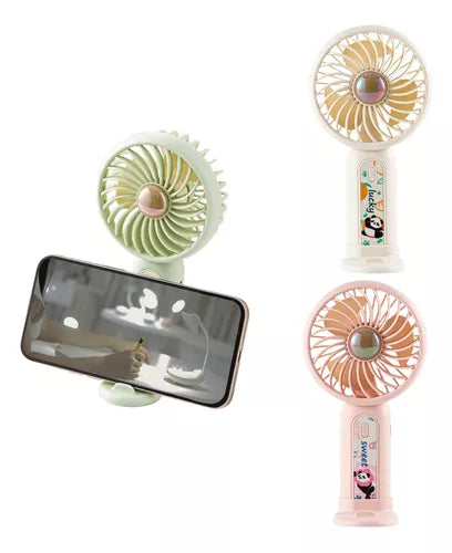 Mint Milk Peach Desktop Fan Mini Handheld Small Fan for Home, School USB Rechargeable & Portable Fan (Cream)