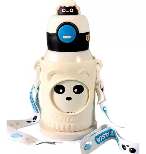 Cute Premium Kids Insulated Water Bottle Stainless with Silicon Cover 500 ML (White)