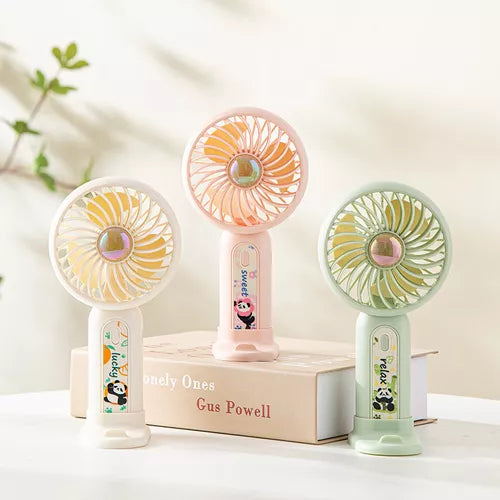 Mint Milk Peach Desktop Fan Mini Handheld Small Fan for Home, School USB Rechargeable & Portable Fan (Pink)
