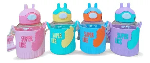 Super Like Me Insulation Bottle With Straw 530 ML (Blue)