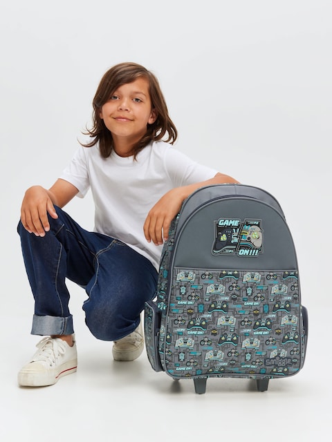 Smiggle School Bag : Game On Colorful & Stylish 18 Inch Trolley Backpack for Kids