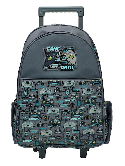 Smiggle Game On 18-inch colorful trolley school backpack for kids
