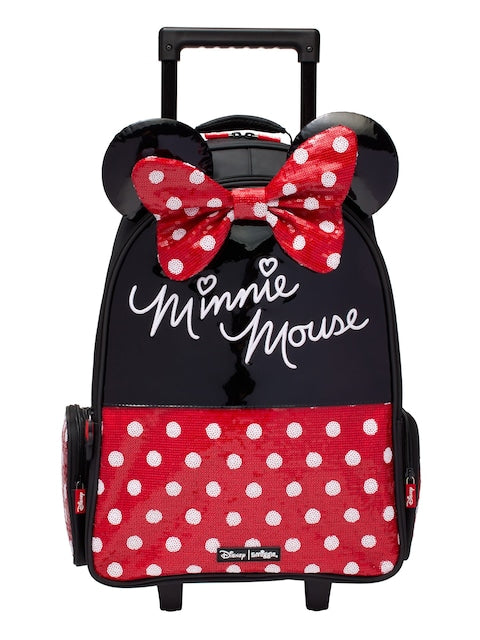 Smiggle Minnie Mouse 18-inch colorful trolley school backpack for kids
