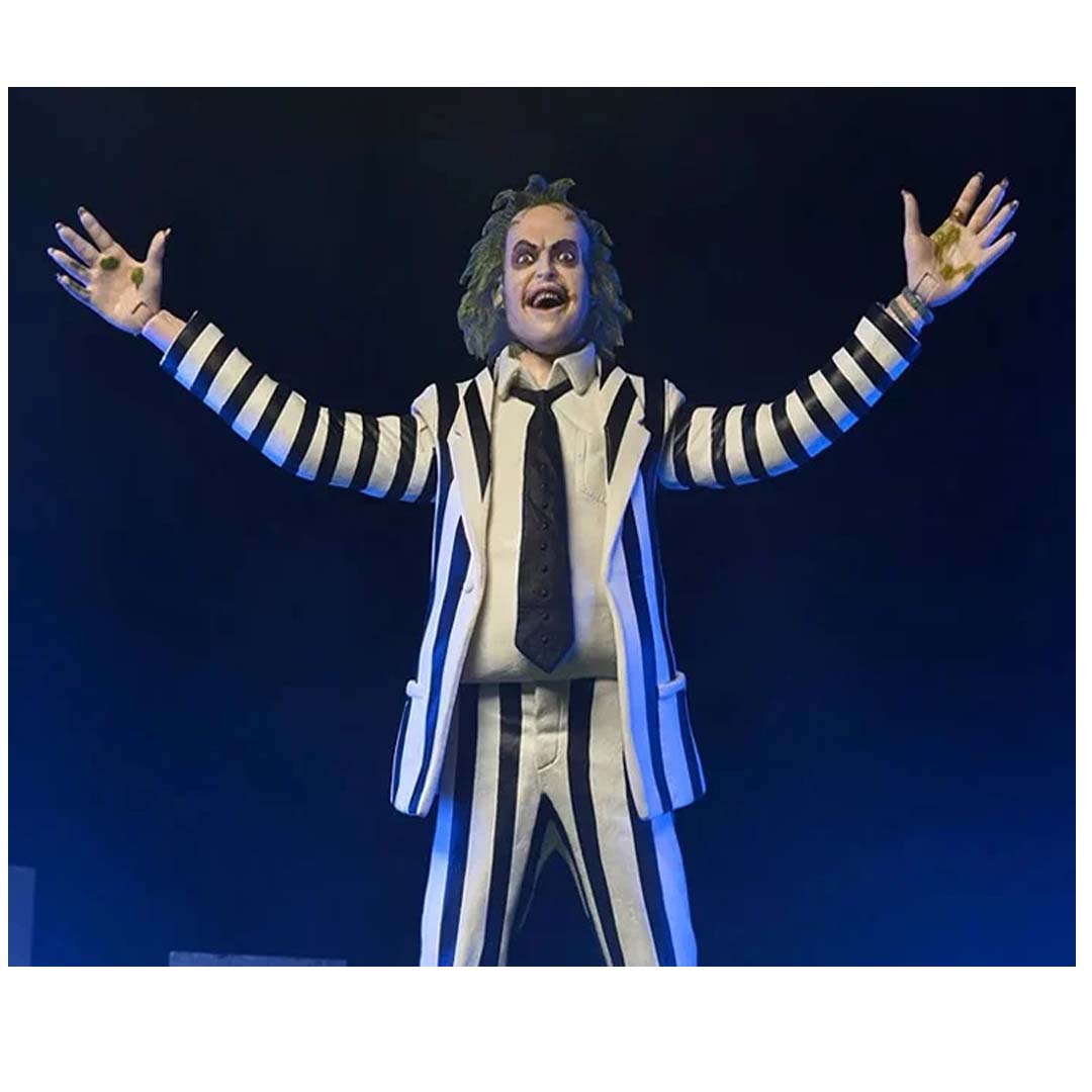 NECA – Beetlejuice (1988) – 1/4 Scale Action Figure – Striped Suit Edition