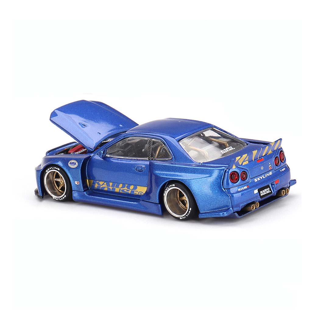 Mini GT 1/64 Nissan Skyline GT-R R34 Kaido Works V2 Aero "Shinjuku V2" Diecast Scale Model Car