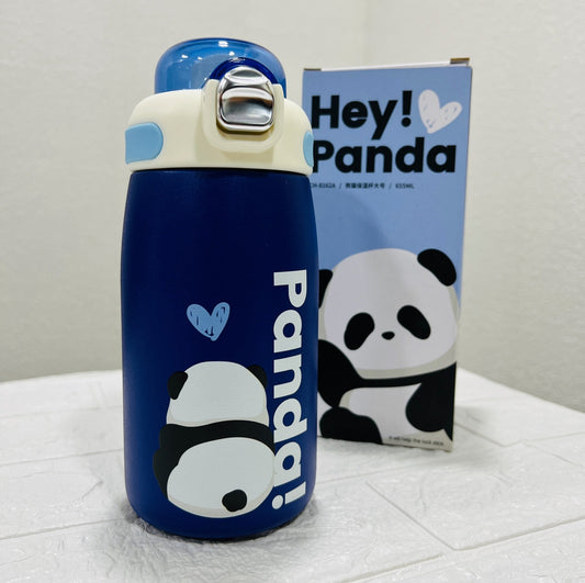 Hey Panda Water Bottle With Straw 650 ML (Blue)