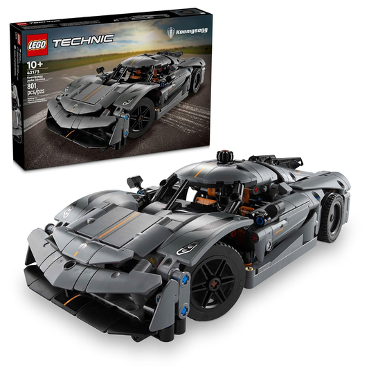 LEGO Technic 42173 Koenigsegg Jesko Absolut model showcasing detailed design and functional features.​
