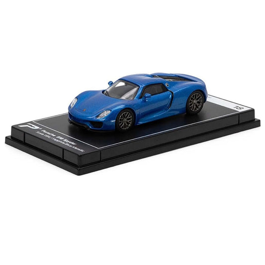 PosterCars 1:64 Porsche 918 Spyder – Sapphire Blue Metallic | Hypercar League Diecast Model for Collectors