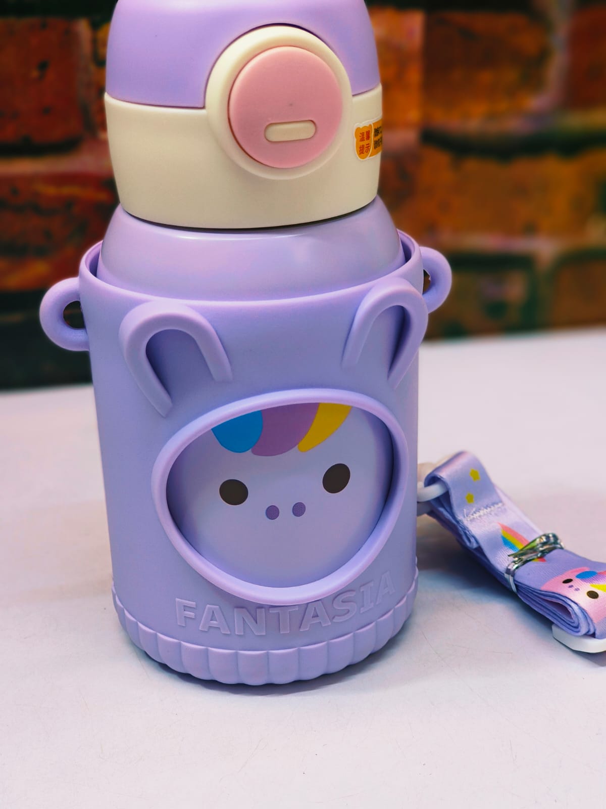 Cute Premium Kids Insulated Water Bottle Stainless with Silicon Cover 500 ML (Purple)