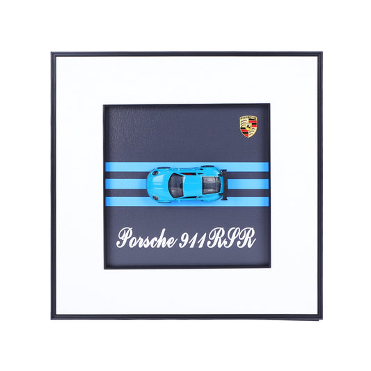 3D Porsche 911 RSR Decorative Wall Frame – 40x40 cm | Premium Car Wall Art for Racing Enthusiasts & Collectors | Sleek Decor & Ideal Gift for Supercar Lovers