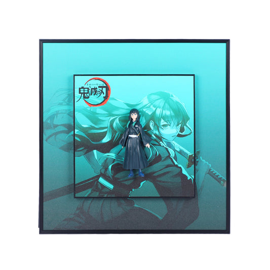 3D Muichiro Tokito Demon Slayer wall frame artwork in 40x40 cm size, perfect for anime-themed home decor and collector displays.

