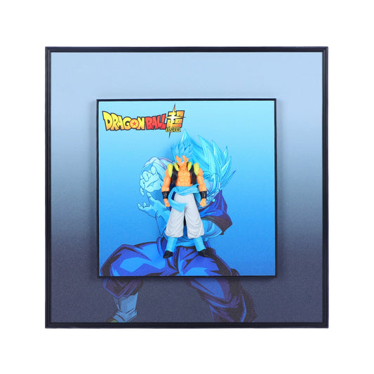 3D Blue Gogeta Dragon Ball Z Decorative Wall Frame – 40x40 cm | Dynamic Super Saiyan Wall Art for Anime Lovers & Collectors