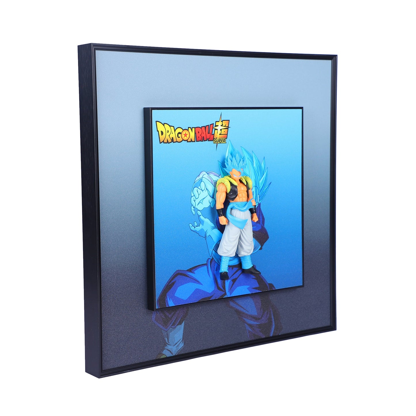 3D Blue Gogeta Dragon Ball Z Decorative Wall Frame – 40x40 cm | Dynamic Super Saiyan Wall Art for Anime Lovers & Collectors