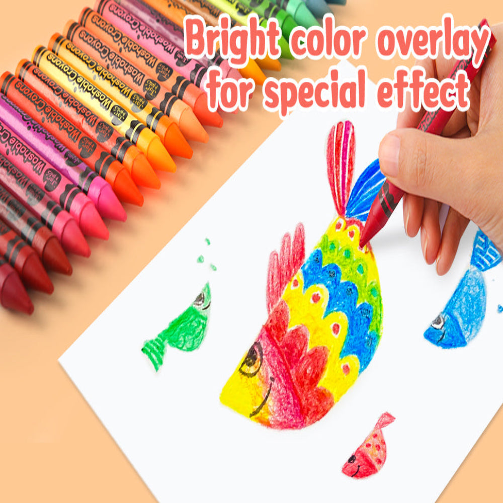 Jar Melo Washable Crayons -24 Colors-Arts & Crafts-Jarmelo-Toycra