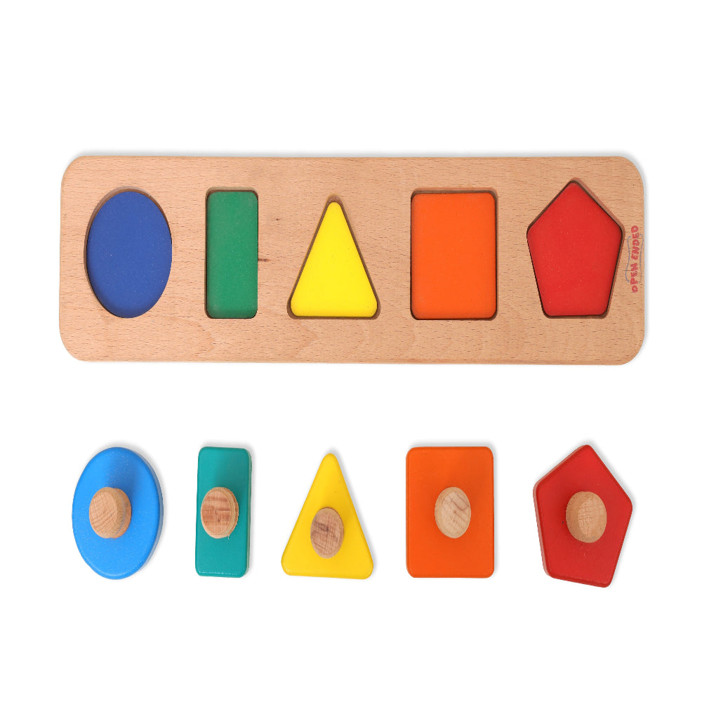 Open Ended First Jumbo Knob Wooden Shape Puzzle-Motor Skills-Open Ended-Toycra