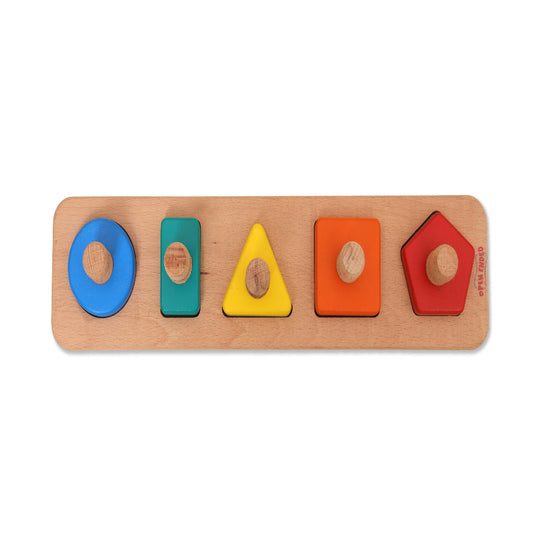 Open Ended First Jumbo Knob Wooden Shape Puzzle-Motor Skills-Open Ended-Toycra