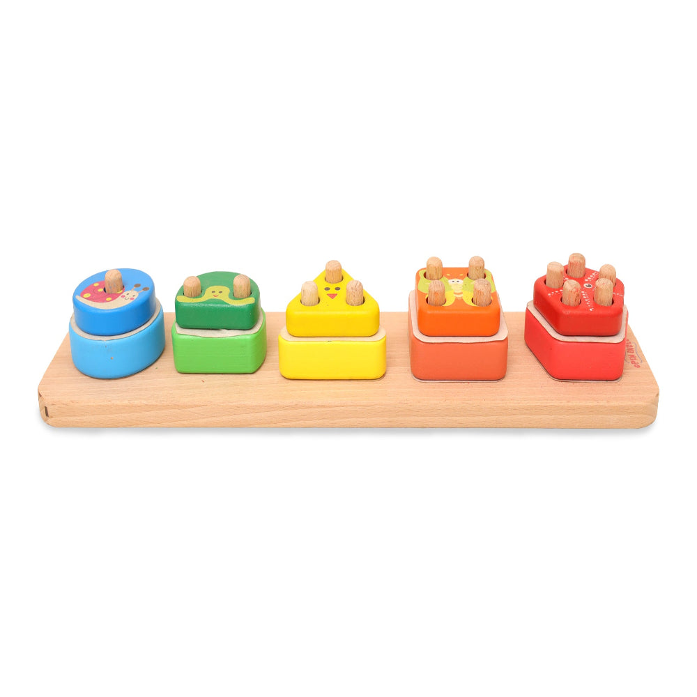 Open Ended Montessori Multi Peg Shape Stacker-Motor Skills-Open Ended-Toycra