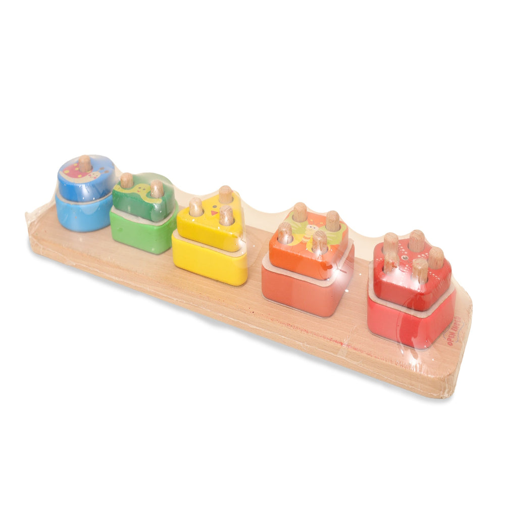 Open Ended Montessori Multi Peg Shape Stacker-Motor Skills-Open Ended-Toycra