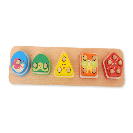 Open Ended Montessori Multi Peg Shape Stacker-Motor Skills-Open Ended-Toycra