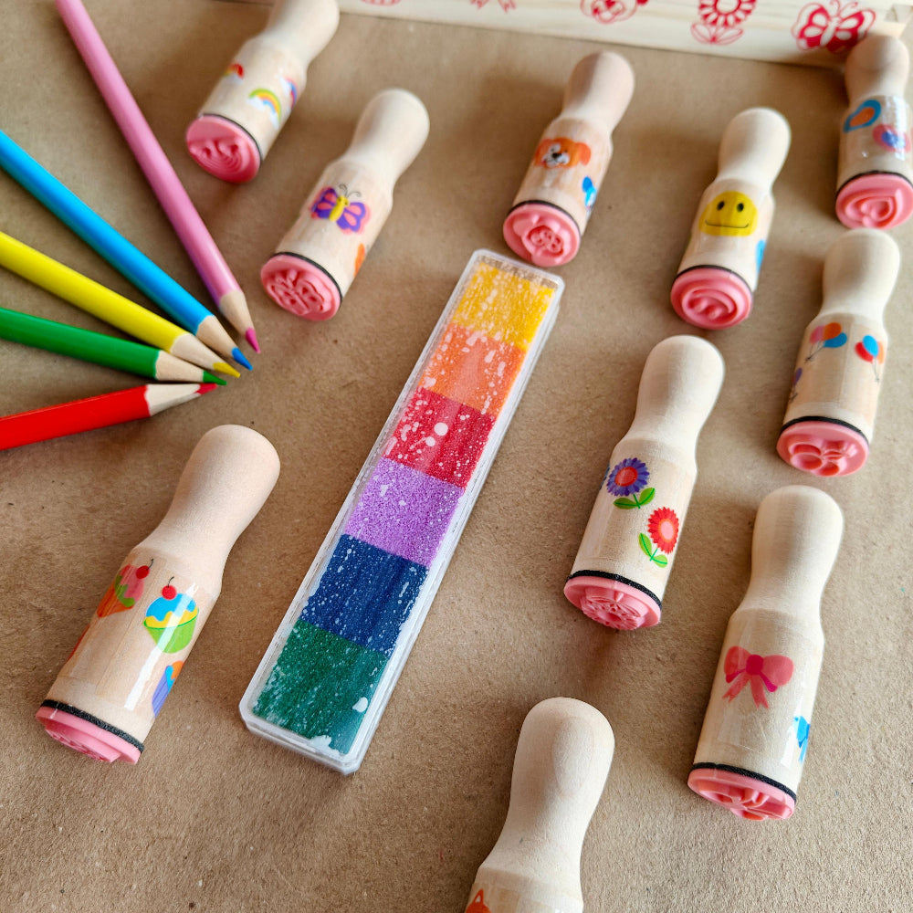 Open Ended My Wooden Chunky Joyful Stampers-Arts & Crafts-Open Ended-Toycra