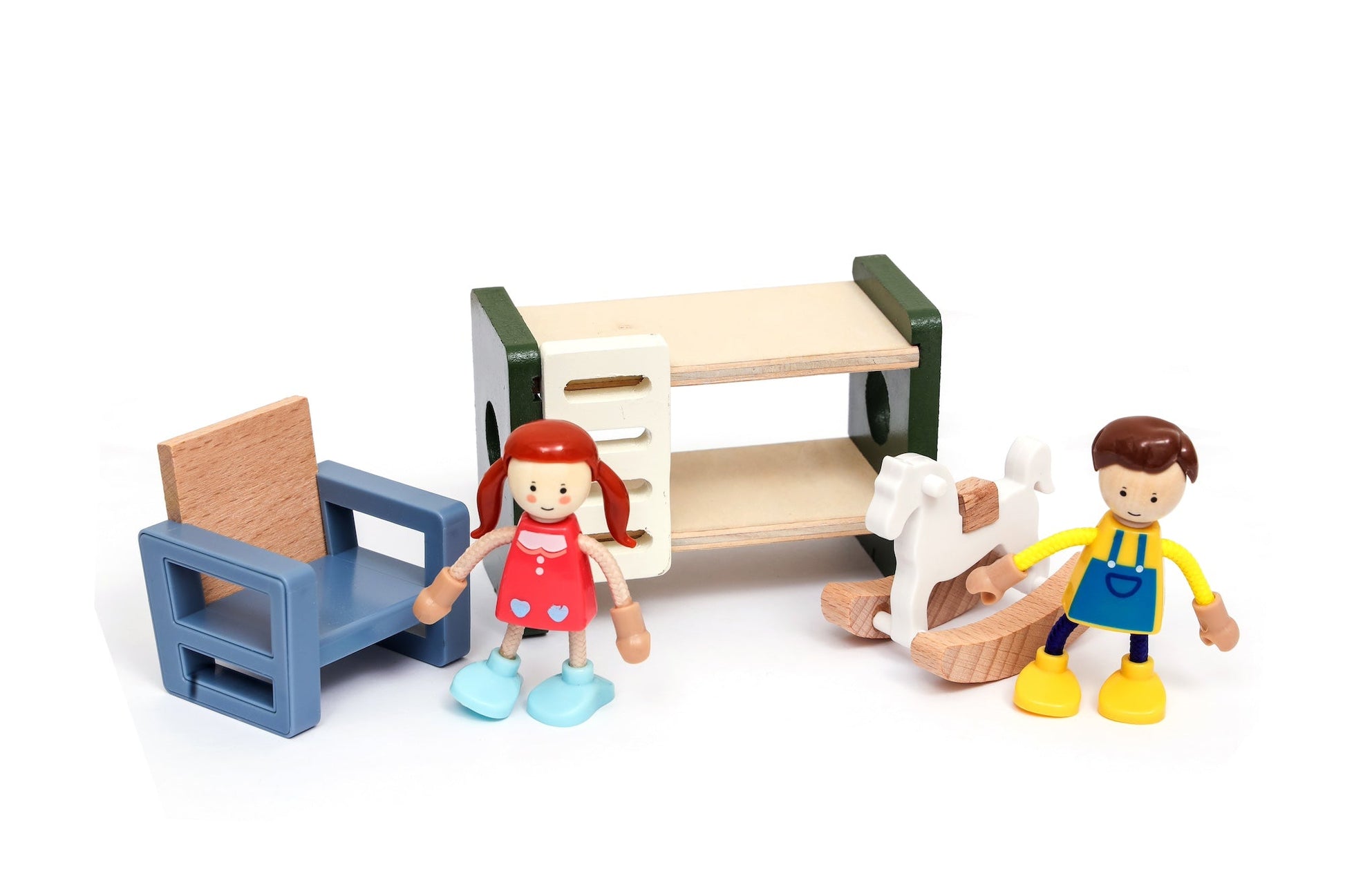 Open Ended Wooden Dollhouse - Modern Villa (31 pcs furniture including 4 doll figures included)-Pretend Play-Open Ended-Toycra